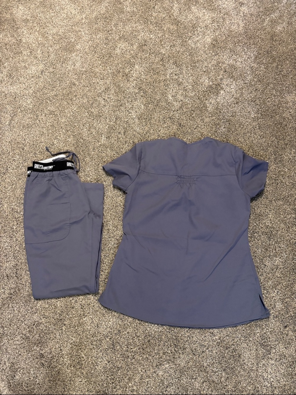 Grey's Anatomy Slate Gray Scrub Top & Pants - Picture 2 of 5